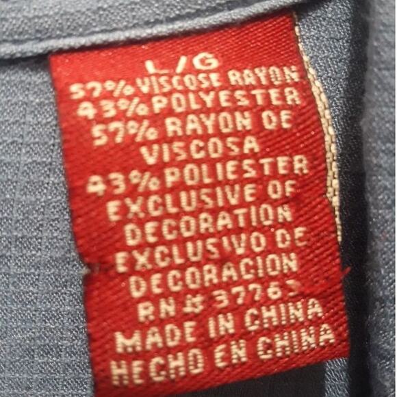 Sobrino Vintage Men's Blue Button Floral Blouse Size Large - Picture 7 of 9